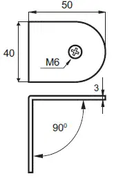Alternative view of ОКОВ ЗА ТОАЛЕТ ИНОКС - L ДРЖАЧ 50Х40Х3